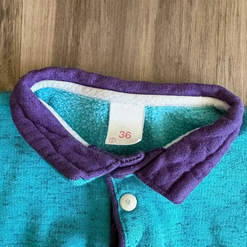 Vintage Disney Mickey Minnie Mouse Sweatshirt Blue 1980s Cursed Size 36